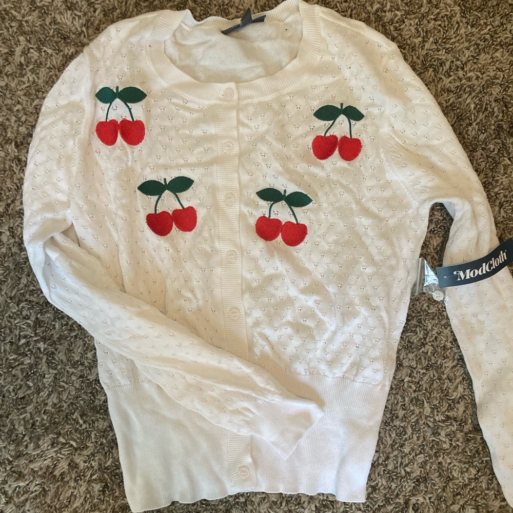 NWT ModCloth Cherry Cardigan